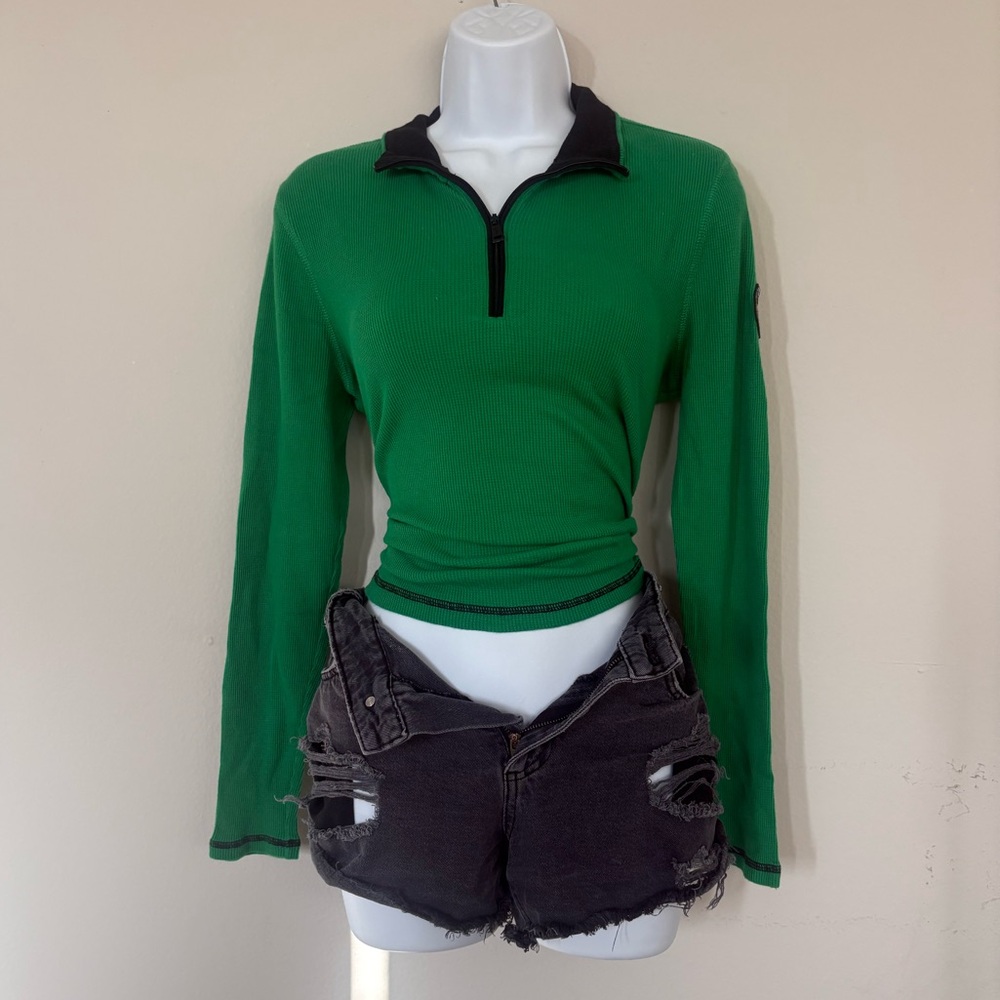 Polo by Ralph Lauren Green & Black Half-Zip Turtleneck Sweater Size PL